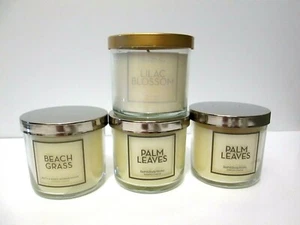 BATH & BODY WORKS 4 OZ CANDLE LOT BEACH GRASS PALM LEAVES LILAC BLOSSOM - Picture 1 of 6