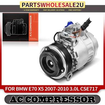 A/C Compressor with Clutch for BMW E70 X5 2007 2008 2009 2010 w/o Adaptive Drive - Image 1 of 4