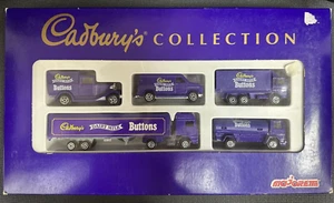 MAJORETTE CADBURY'S COLLECTION DAIRY MILK BUTTONS – 5 TRUCKS – BOXED - Picture 1 of 5