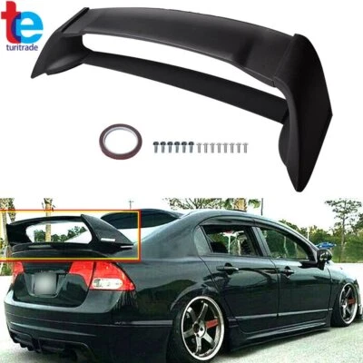 Mugen style Rear Trunk Spoiler Wing Unpainted for Honda 2006-11 Civic 4DR Sedan Foto 1 de 4