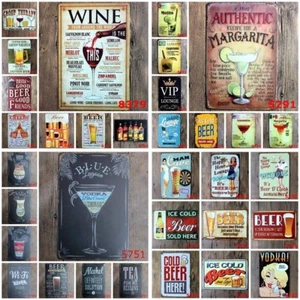 Letrero de metal retro bar cerveza de lata plato pub club decoración de pared para el hogar cartel de arte moda - Imagen 1 de 121