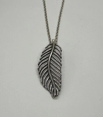 Pandora Luz Como Una Pluma Collar Plata Esterlina 24” Cadena Ajustable RETIRADO Foto 1 de 4