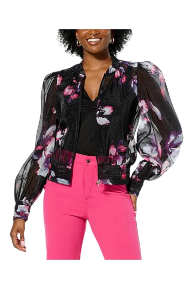C Wonder by Christian Siriano Organza Jacket Painted Orchid Black - Image 1 of 1