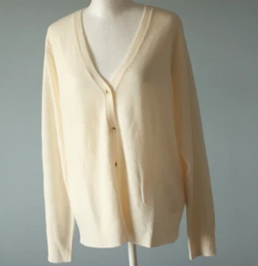 NEW! Croft & Barrow Button Cardigan Sweater Size Medium Pale Egret Yellow NWT - Picture 1 of 24