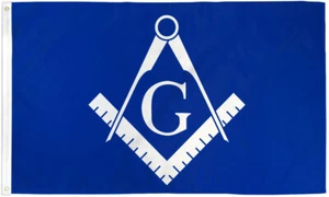 Mason Flag 3x5ft Blue & White Masonic Society Flag Free Mason Flag - Picture 1 of 2