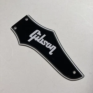 Wide Bevel 3 Ply Black Truss Rod Cover for Epiphone & Gibson Firebird White Logo - Picture 1 of 11