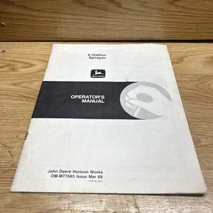 John Deere 6-Gallon Sprayer OM-M77685 Issue Mar 88 Operators Manual - Picture 1 of 6
