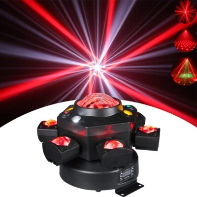 6 Arms Stage Effect Magic Ball RGBW dj Disco Laser Nightclub Colorful Beam Light - Image 1 of 4