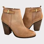 Coach Women's Hewes Leather Ankle Boots In Tan Size 10 B 