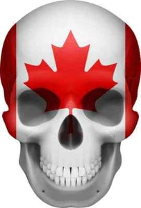3.5x5 Canadian Flag Skull Sticker Vinyl Car Window Decal Stickers Decals Sign - Picture 1 of 1
