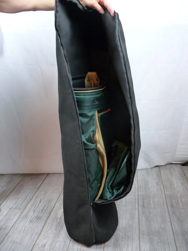 Bolsa de golfe Armour 6 divisórias carrinho vintage verde/dourado com capa de chuva e estojo de viagem - Imagem 1 de 4