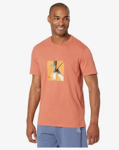 Calvin Klein Short Sleeve Haze Monogram Box Crew Neck Tee,Aragon, Sz M - Picture 1 of 4