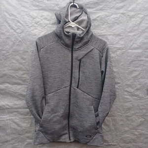 Oakley Performance Fit Jacket Adult Large Grey Gray Hooded Full Zip Sweater - Picture 1 of 24