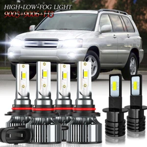 For Toyota Highlander 2001 2002 2003 6x LED Headlight Hi/Lo Beam Fog Light Bulbs - Picture 1 of 17