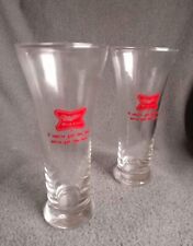 Beautiful Vintage 1970s Pair Of Miller High Life Pilsner Beer Drinking Glasses!