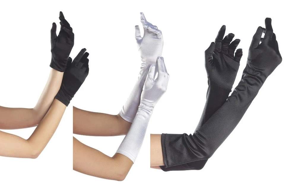 性感 BE WICKED 弹性纤维弹力服装 派对女主角 BURLESQUE 花哨手套 闪亮 — 第 1/1 张图片