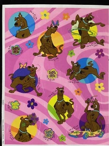 Vintage 80s Hallmark SCOOBY-DOO Hanna-Barbera RETRO Pink Cartoon Sticker Sheet - Picture 1 of 1