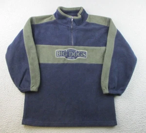 VTG Big Dogs Sweater Boys's 16/18 (XL) 1/4 Zip Fleece Sweatshirt Y2K Embroidered - Picture 1 of 10