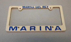 NICE USED "MARINA" MARINA DEL REY CALIFORNIA PLASTIC LICENSE PLATE FRAME #2 - Picture 1 of 5