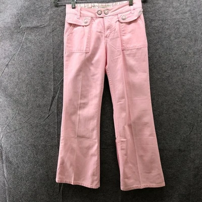Cherokee Niñas Talla 12 Rosa Acampanado Pantalones Juveniles Solapa Bolsillo Y2K Algodón Chino Foto 1 de 4
