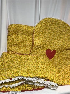 Juego de moisés bebé vintage moda amarillo azul rojo corazones flores - Imagen 1 de 11