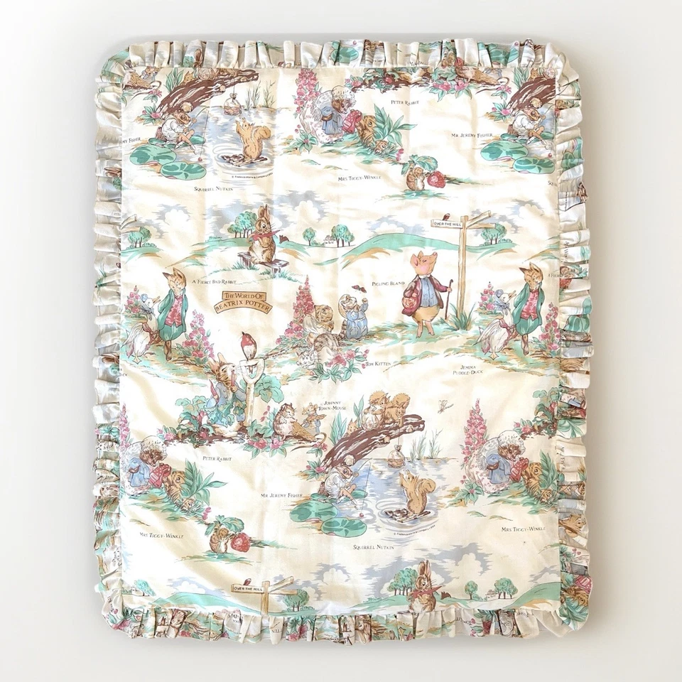 Винтажное одеяло для детской кроватки BEATRIX POTTER Peter Rabbit 1994 Frederick Warne & Co - Изображение 1 из 4