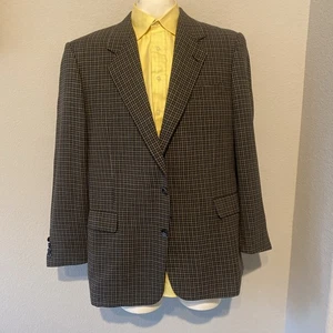 Mens Hickey Freeman Sportcoat Blazer 100% Wool 2 Button Brown Black 44L - Picture 1 of 18
