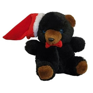 De Colección Años 90 Ben Bridge Benny Bear Peluche 6.5" Navidad Papá Noel Sombrero Cremallera Abdomen Negro - Imagen 1 de 11