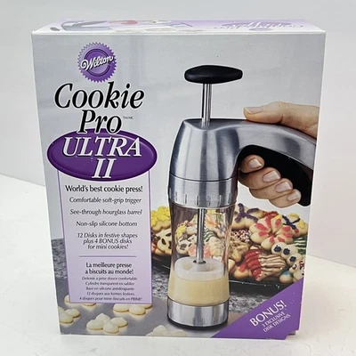 Pistola de prensa de galletas Wilton Cookie Pro Ultra II 19 discos Spritz vacaciones de Navidad Foto 1 de 4