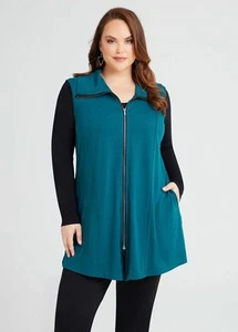TS TAKING SHAPE Sleeveless Halo Anneli Zip Vest Teal/Green Size L (20-22) *NWTS* - Picture 1 of 6