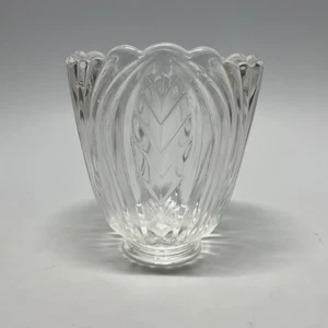 Vintage Art Deco Clear Glass Lamp Shades Geometric, 2.25" Fit 5” Tall Reclaimed - Picture 1 of 6