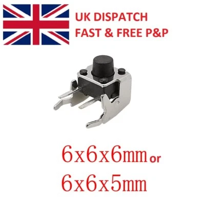 PCB Right Angle Momentary Tactile Push Button Switch 2 Pin 6 x 6 x 5.5mm - Image 1 of 4