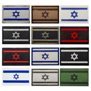 Outdoor Israel Flag Stickers Hook&Loop Badge Embroidered 3D Embroidery Military - Picture 1 of 21