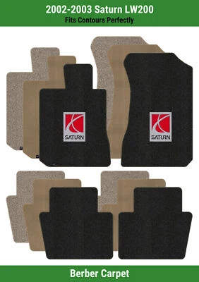 Lloyd Berber Front & Rear Row Carpet Mats for '02-03 Saturn LW200 w/Saturn Logo - Image 1 of 4