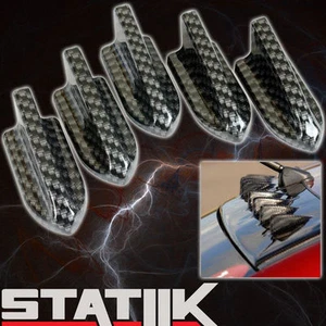 5 PC CARBON FIBER AIR VORTEX GENERATOR ADHESIVE FIN SET/KIT TRUNK SPOILER WING E - Picture 1 of 1