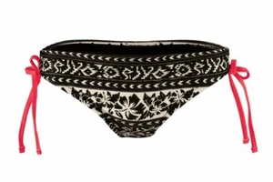 ESMARA Damen Bikini Slip mit Bindebänder Schwarz weiß Blumen - Gr. 40 - Bild 1 von 1
