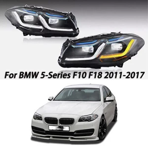 LED Headlights Assembly w/o AFS For BMW 5 Series F10 F11 2010-2017 Xenon/Halogen - Picture 1 of 15