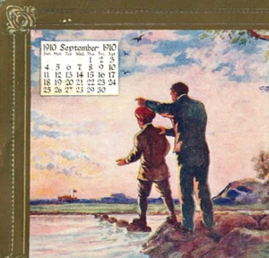 Sept 1910 Guaranty Safe Deposit & Trust Chicago IL Calendar Art Mailing Postcard - Imagen 1 de 3