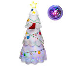 8' Inflatable Christmas Tree Blow Up Holiday Decoration W/ Rotating & Led Light