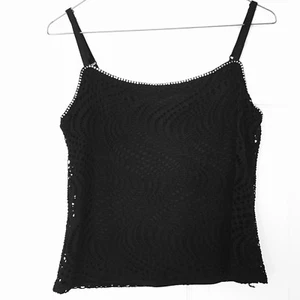 Joseph Ribkoff Tanktop schwarz Ösen Spitze Cami Strass verziert Top Gr. S - Bild 1 von 4