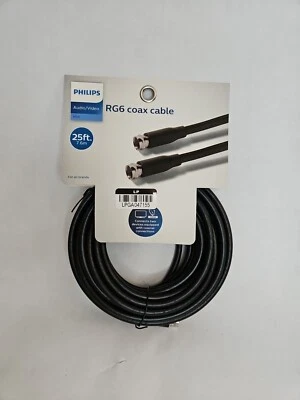 Philips 25' RG6 Coax Cable - Black - Image 1 of 4