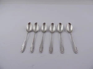 ANTICO SET SEI CUCCHIAINI ANTICHI ART DECO OLD SIX SPOONS BAGNO ARGENTO 18 GR. - Foto 1 di 8
