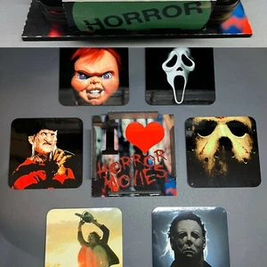 I Love Horror Movies Icons Sublimated Coasters 6 Pack (Cork) - Picture 1 of 4