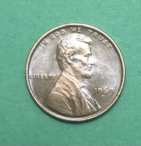 1969 D LINCOLN PENNY CENT ERROR FLOATING ROOF NO FG EXCELLENT CONDITION Cover