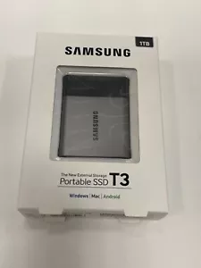 New Samsung T3 Portable External Drives SSD 1TB USB 3.1 MU-PT1T0B/AM - Picture 1 of 3