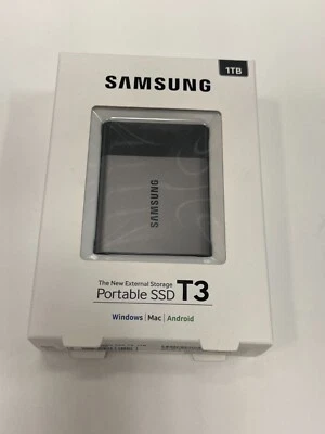New Samsung T3 Portable External Drives SSD 1TB USB 3.1 MU-PT1T0B/AM - Image 1 of 3