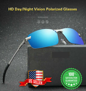 Tac HD+ Polarized Day&Night Vision glasses Men Driving Pilot Aviator sunglasses