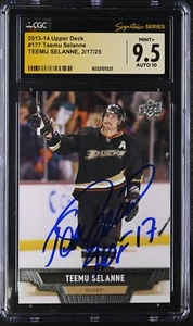 Teemu Selanne Signed 2013-14 Upper Deck 177 CGC 9.5 JSA 10 Auto Signature Series - Picture 1 of 2
