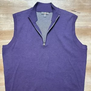 Gilet Peter Millar uomo S viola corona sport golf 1/4 zip pullover misto cotone - Foto 1 di 7