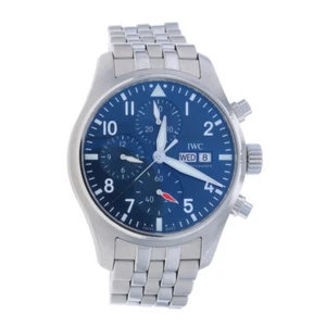 IWC Chronograph Pilot's Watch 41 Mens Wristwatch IW388102 Stainless Auto 1YrWnty - Picture 1 of 12